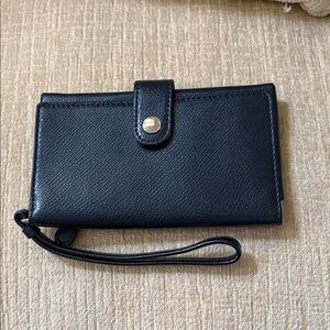 Vintage Midnight Blue Leather Coach Wristlet Wallet